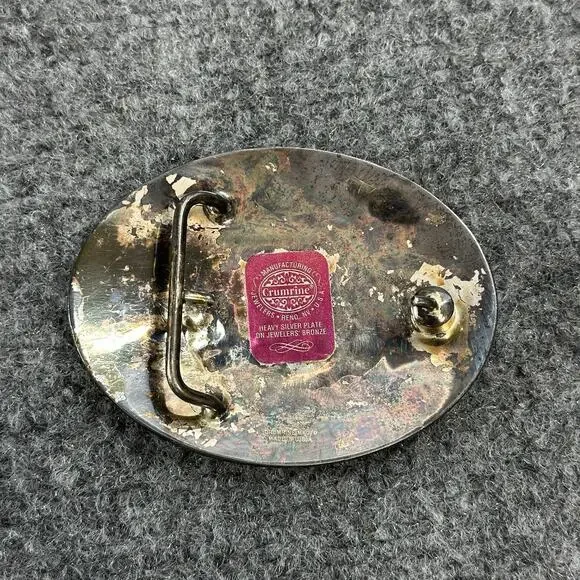 Western Texas Rangers COWBOY Belt Buckle! VINTAGE! RARE! Crumrine! SILVER PLATED - Picture 4 of 7